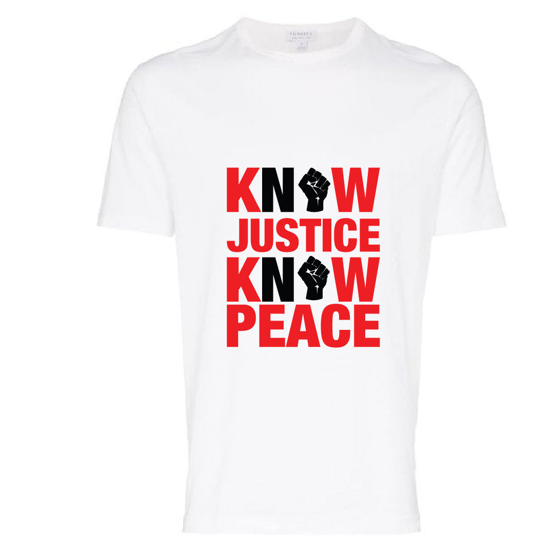 T-SHIRT "KNOW JUSTICE KNOW PEACE"